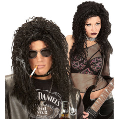 Perruque Hard Rock Noir / Perruque Rock Noire / Perruque Biker / La Maison Du Déguisement