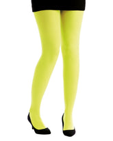Collant Opaque Jaune Fluo / Collant Jaune Fluo Extensible 40 Deniers / La Maison Du Déguisement