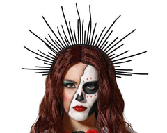 Serre Tête Soleil Halloween Noire / Couronne Tête Noir / Tiare Diadème Halo Noir / La Maison Du Déguisement