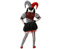 Déguisement Clown Arlequin Halloween Enfant / Costume Arlequin Halloween Robe Avec Chapeau Rouge Fille / La Maison Du Déguisement