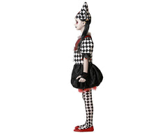 Déguisement Clown Arlequin Halloween Enfant / Costume Arlequin Halloween Robe Avec Chapeau Rouge Fille / La Maison Du Déguisement