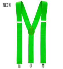 Bretelles Vertes fluo élastiques / Bretelles Vertes fluo / La Maison Du Déguisement
