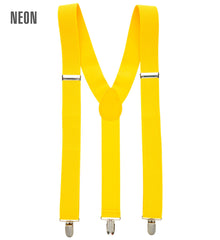 Bretelles Jaunes fluo élastiques / Bretelles Jaunes fluo / La Maison Du Déguisement
