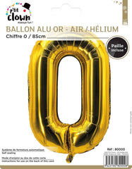Ballon Aluminium Chiffre 0 Doré / La Maison Du Déguisement
