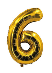 Ballon Aluminium Chiffre 6 Doré / La Maison Du Déguisement