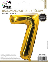 Ballon Aluminium Chiffre 7 Doré / La Maison Du Déguisement