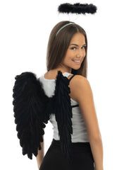 Ailes Ange Noir en plumes / Ailes en plumes Divine Noir / La Maison Du Déguisement