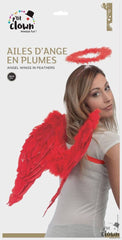 Ailes Ange Rouge en plumes / Ailes en plumes Divine Rouge / La Maison Du Déguisement
