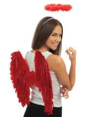 Ailes Ange Rouge en plumes / Ailes en plumes Divine Rouge / La Maison Du Déguisement