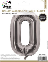 Ballon Aluminium Chiffre 0 Argent / La Maison Du Déguisement