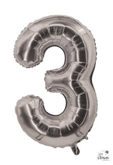 Ballon Aluminium Chiffre 3 Argent / La Maison Du Déguisement