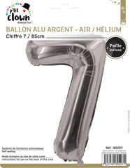 Ballon Aluminium Chiffre 7 Argent / La Maison Du Déguisement