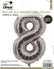 Ballon Aluminium Chiffre 8 Argent / La Maison Du Déguisement