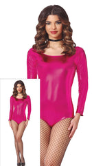 Body Manches Longues Métal Rose Fuchsia / Maillot Rose Métal Manches Longues / La Maison Du Déguisement