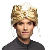 Coiffe Maharadja Avec Plume / Chapeau Prince Orient / Chapeau Sultan / Chapeau Sultan Bandar / La Maison du Déguisement