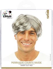 Perruque Courte Raide Gris / Perruque Nick Gris / La Maison du Déguisement