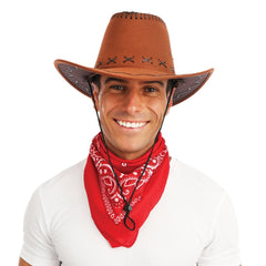 Chapeau Cowboy Marron / Chapeau Western Marron clair / Chapeau Cow boy marron / La Maison du Déguisement