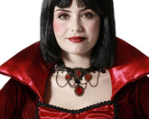 Collier Gothique Avec Pierre Rouge / Ras Du Cou Halloween / La Maison Du déguisement