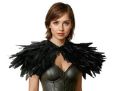 Echarpe en Plumes Noir Femme / Cape Gothique en plumes noir / Châles en Plumes Noir élégants et uniques / La Maison Du Déguisement