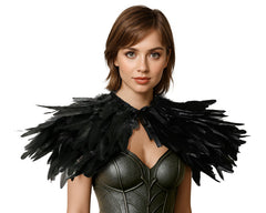 Echarpe en Plumes Noir Femme / Cape Gothique en plumes noir / Châles en Plumes Noir élégants et uniques / La Maison Du Déguisement