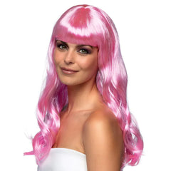 Perruque Chique Rose Clair avec Frange / Perruque Femme Rose Clair avec Frange / La Maison Du Déguisement