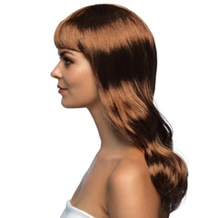 Perruque Chique Châtain / Perruque Femme Marron avec frange / Perruque Femme Brun avec frange / La Maison du Déguisement