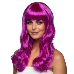Perruque Chique Violet Glacé avec Frange / Perruque Femme Violet avec Frange / La Maison Du Déguisement