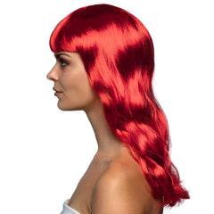 Perruque Chique Rouge / Perruque Femme Rouge avec frange / La Maison du Déguisement
