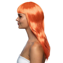 Perruque Chique Orange / Perruque Femme Orange avec Frange / La Maison Du Déguisement