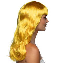 Perruque Chique Jaune / Perruque Femme Jaune avec frange / La Maison du Déguisement