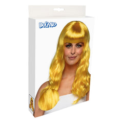 Perruque Chique Jaune / Perruque Femme Jaune avec frange / La Maison du Déguisement