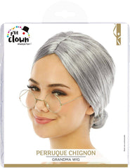Perruque Grand-Mère Chignon Gris / La Maison du Déguisement