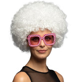 Perruque Afro Jimmy Blanc / Perruque Afro Groove Blanc / La Maison du Déguisement