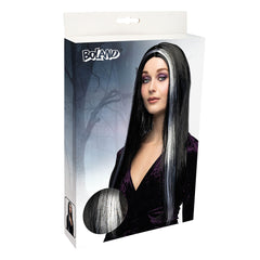 Perruque Sorcière Noir et Blanc / Perruque Gothique Queen Halloween / La Maison DuDéguisement