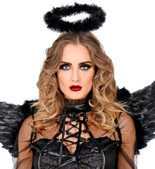 Auréole Ange Noir / Serre-Tête Auréole noir / La Maison Du Déguisement