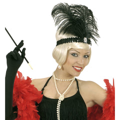 Bandeau Charleston Sequins Avec Plumes Noires / Serre tête charleston noires Luxe / La Maison du Déguisement