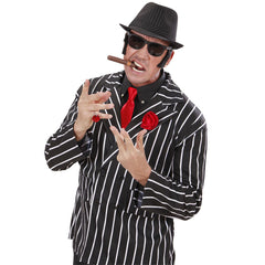 Chapeau Borsalino Rayé Noir et Blanc / La Maison du Déguisement