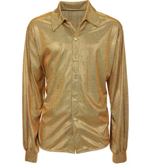 Déguisement Chemise Disco Holographique Doré / Costume Chemise The 70s Disco Style Or / La Maison Du Déguisement