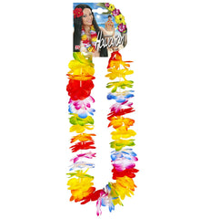 Collier Hawaïen Multicolore / Collier de fleurs arc-en-ciel / La Maison du Déguisement