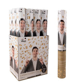 Canon confettis métal Or 40 cm / Canon à confettis papier Doré 40 cm / La Maison Du Déguisement