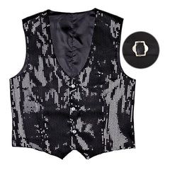 Gilet Paillettes Sequins Noir / Gilet Sequins Noir / La Maison Du Déguisement