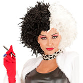 Perruque Cruella / Perruque noire et blanc / Perruque de Cruella Démonia / La Maison Du Déguisement