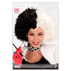 Perruque Cruella / Perruque noire et blanc / Perruque de Cruella Démonia / La Maison Du Déguisement
