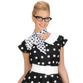 Lunettes Noir Années 50 Rock'n'Roll Avec Strass / Lunettes Sandy, Années 60 Noir / La Maison Du Déguisement