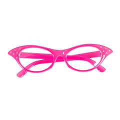 Lunettes Rose Années 50 Rock'n'Roll Avec Strass / Lunettes Sandy, Années 60 Rose / La Maison Du Déguisement