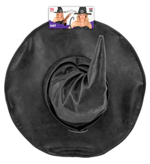 Chapeau de Sorcière Simili Cuir Noir / Chapeau Magicien Halloween Eco Cuir BM / La Maison Du Déguisement