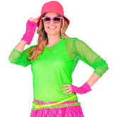 T-shirt Filet Fluo Vert / Top Filet Fluo Années 80 Vert / Chemise Filet 80s Fluo Vert / La Maison Du Déguisement