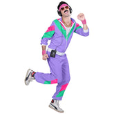 Déguisement Survêtement Années 80s Violet Homme / Costume Jogging année 80 Violet Homme / La Maison Du Déguisement