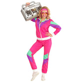 Déguisement Survêtement Années 80s Rose Femme / Costume Jogging année 80 Rose Femme / La Maison Du Déguisement