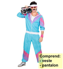 Déguisement Tenue Survêtement Disco Années 80s Bleu Homme / Costume Tenue Jogging Disco Année 80 Bleu Homme / La Maison Du Déguisement